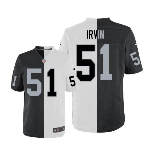 Nike Raiders #51 Bruce Irvin White/Black Men's Stitched NFL Elite Split Jersey